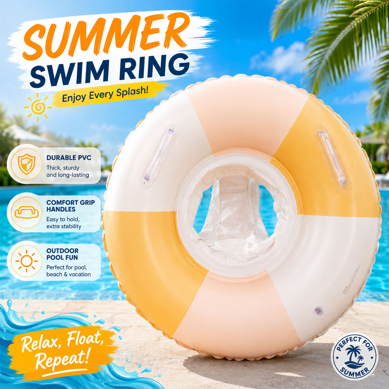 1PC Inflatable Swim Ring Pool  - огляд і ціна Pool Float Ring Inflatable