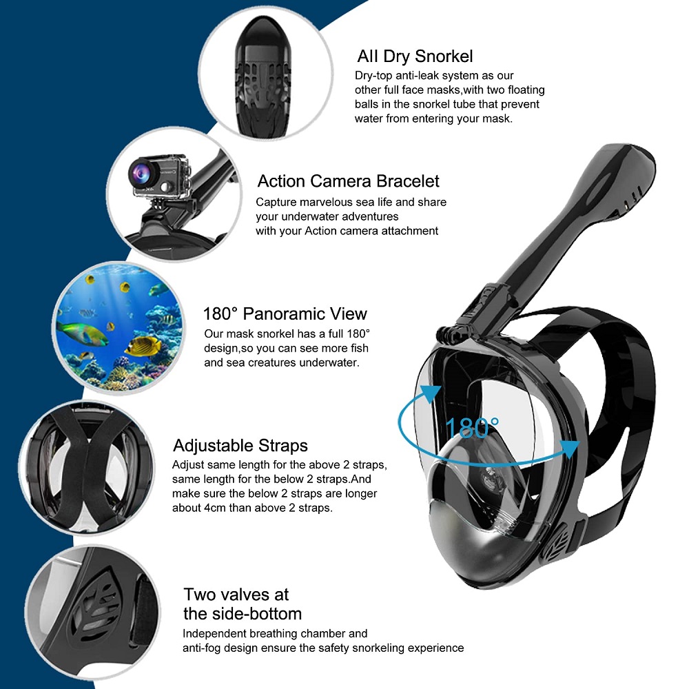 Full Face Snorkel Mask Diving  - огляд і ціна Snorkel Mask Full Face