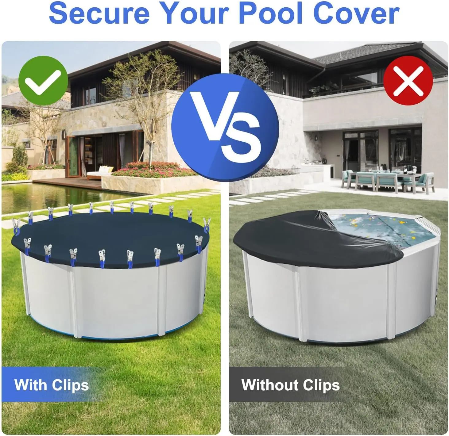 6/12Pcs Pool Cover Clips Stain - огляд і ціна Pool Ladder Above Ground