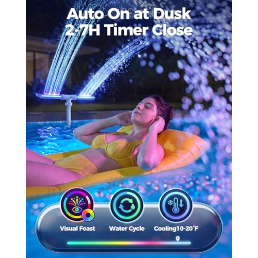 Solar pool fountain for ingrou - огляд і ціна Pool Light Solar Rechargeable