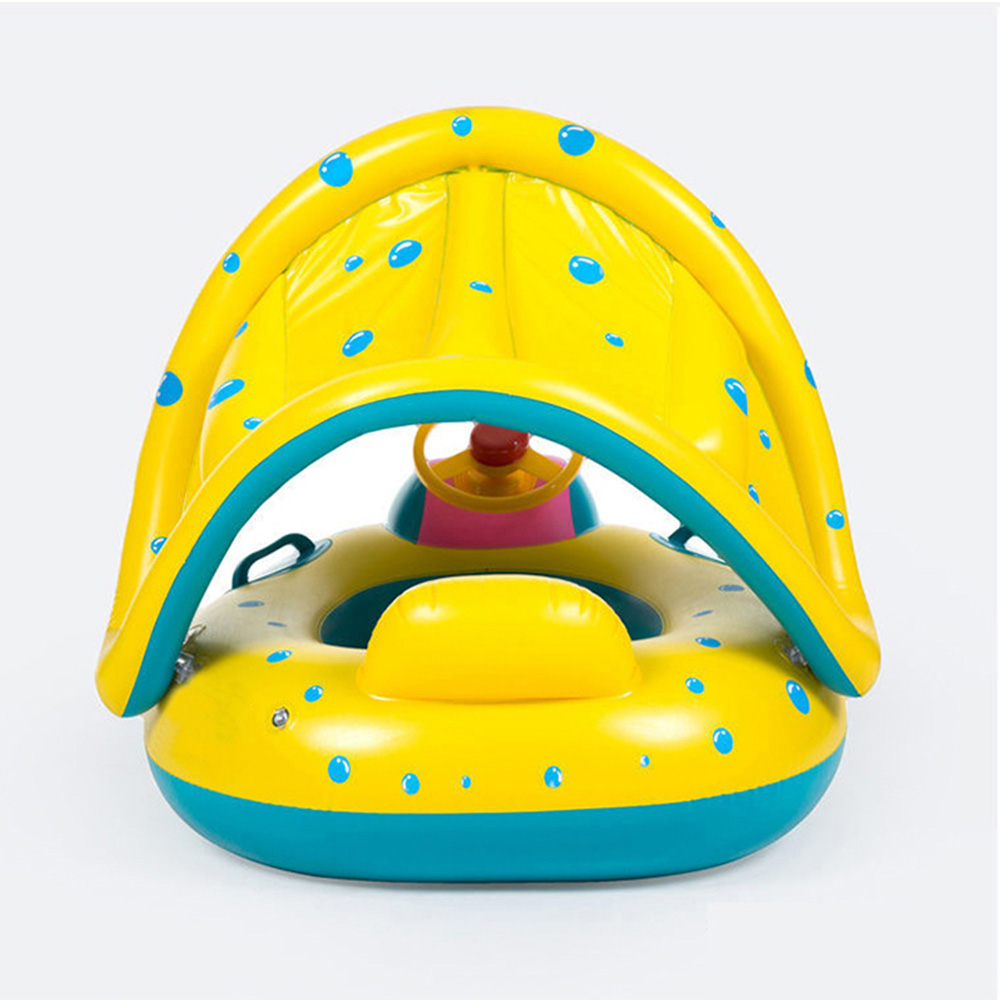1PCS Yellow Sunshade Seat Ring - огляд і ціна Pool Float Ring Inflatable