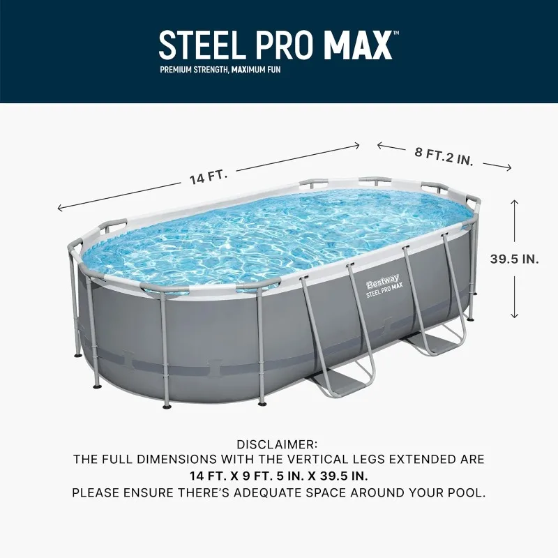 Bestway Steel Pro MAX 14' x 8' - огляд і ціна Pool Ladder Above Ground