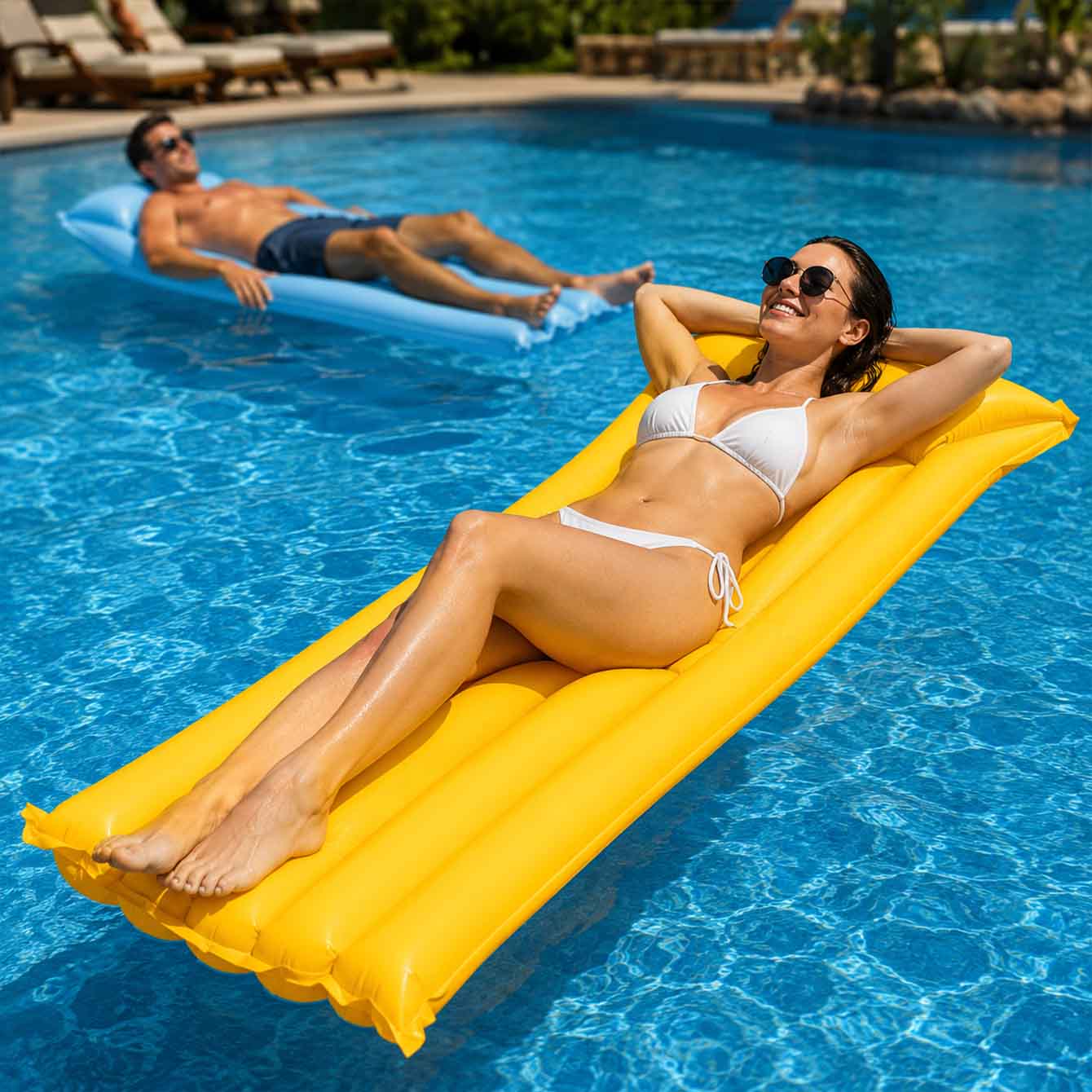1PC Pool Float Bed Inflatable  - огляд і ціна Pool Lounger Inflatable